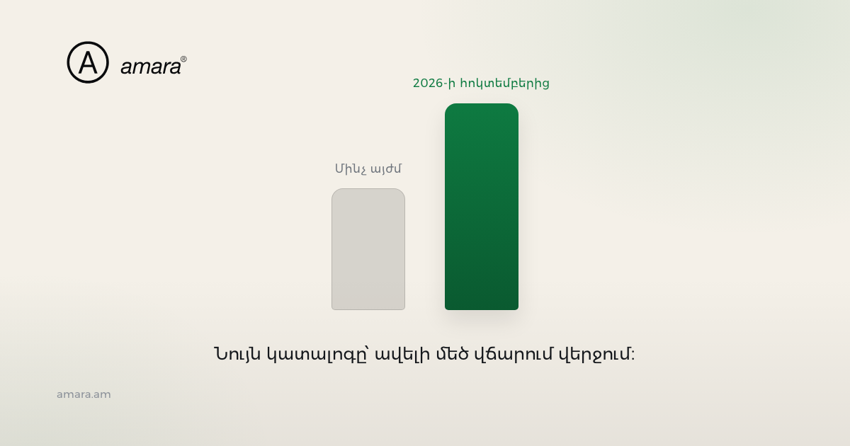 Նույն կատալոգը՝ ավելի մեծ վճարում վերջում